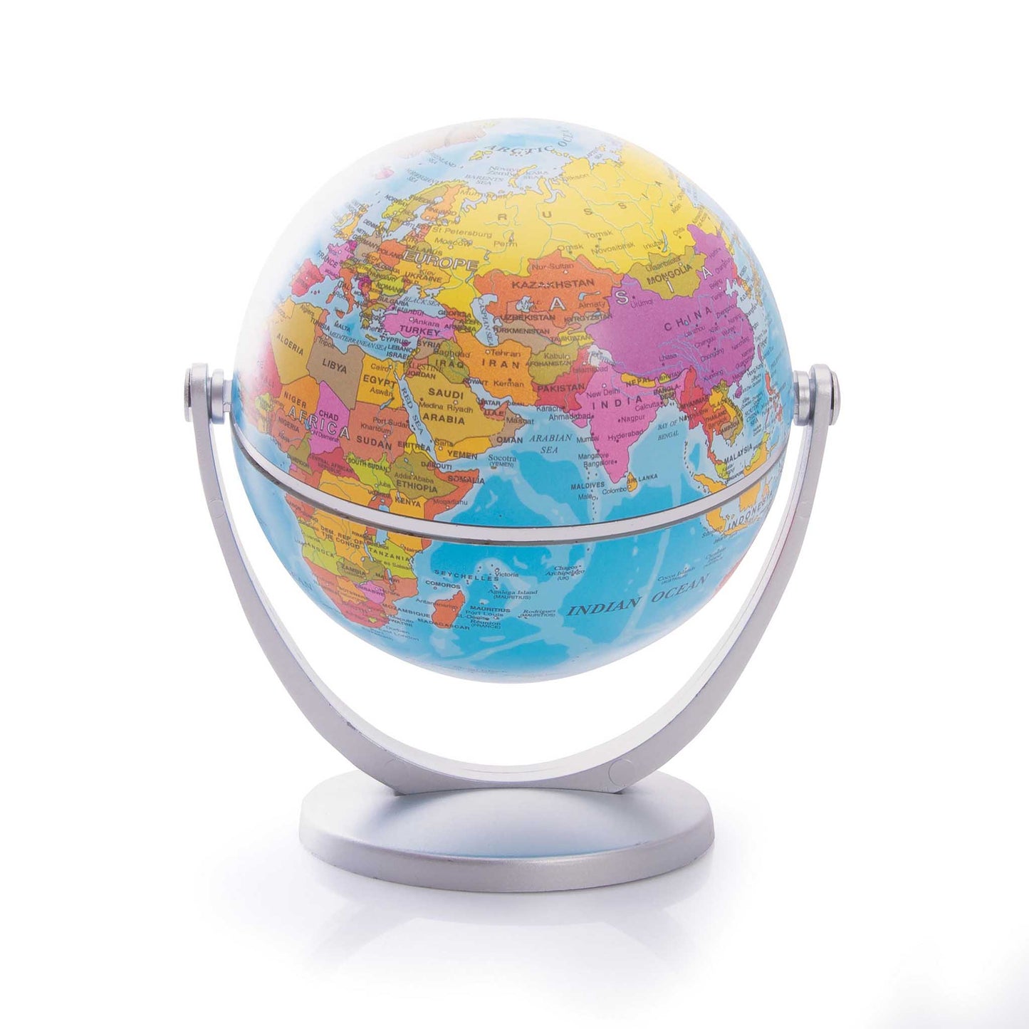Colorful world globe on a white background