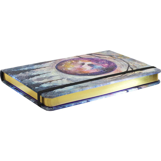 Notebook with a cosmic design on a white background