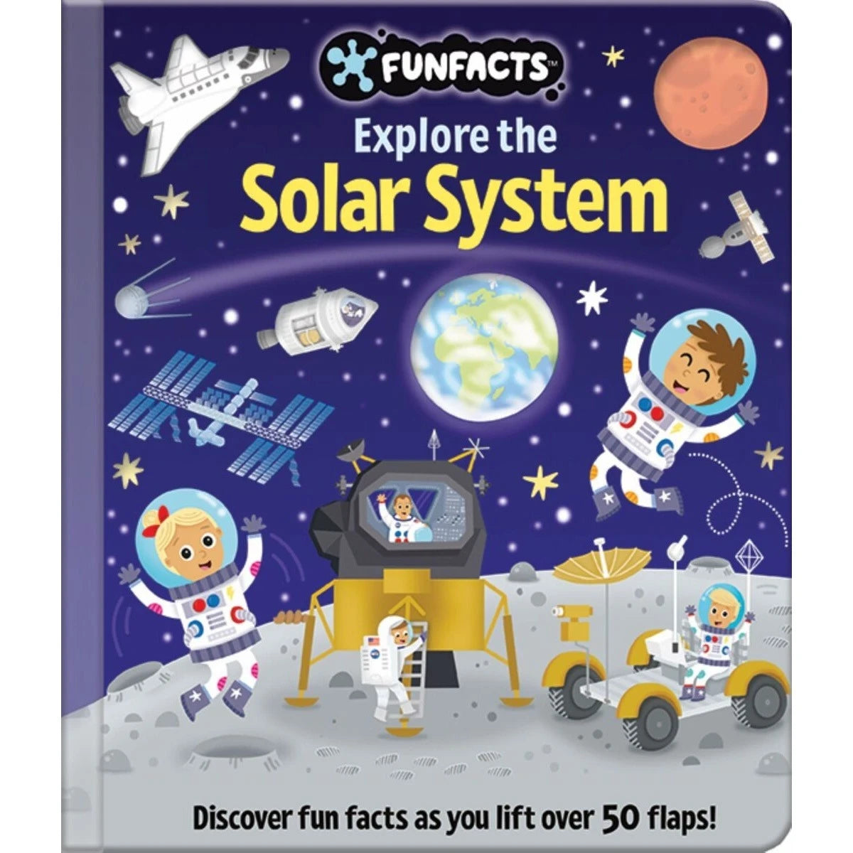 Book cover of 'Explore the Solar System' with space-themed illustrations and text.