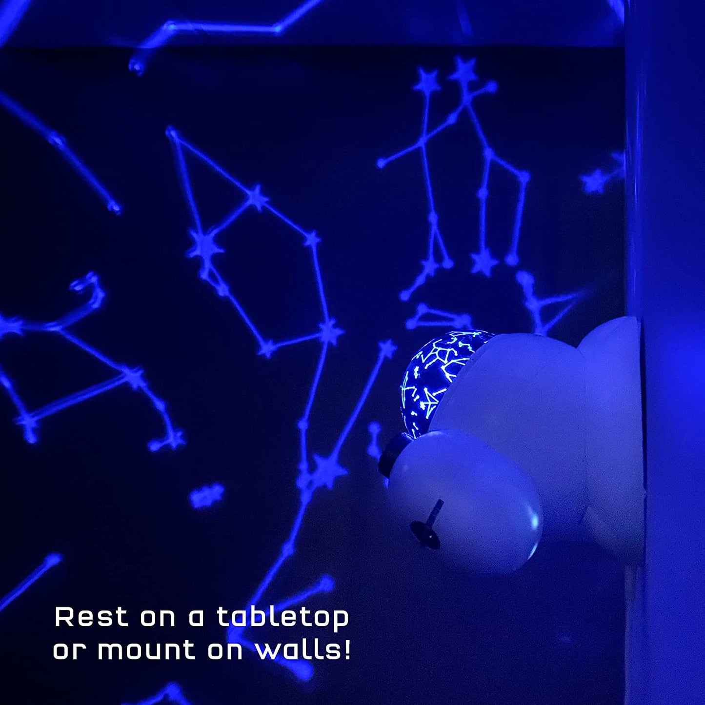 Glowing constellation pattern on a dark background with text indicating usage.