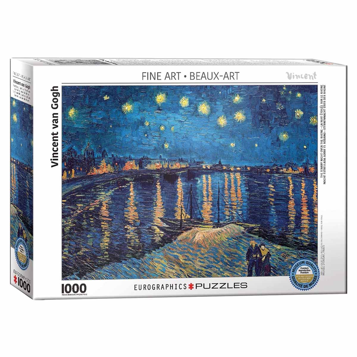 Jigsaw puzzle box featuring 'Starry Night Over The Rhone' by Vincent van Gogh with Eurographics branding.