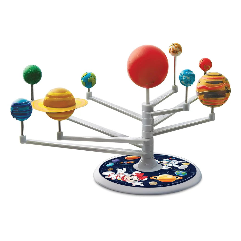 Colorful model of the solar system on a white background