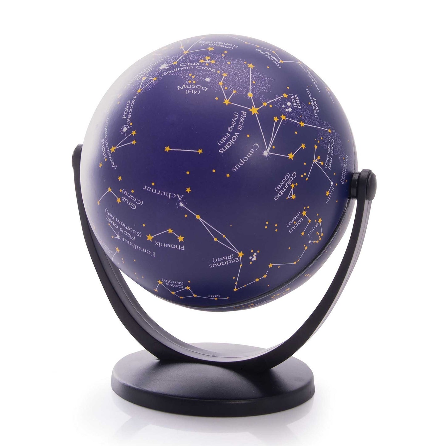 Globe with star constellations on a white background