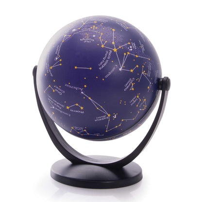 Globe with star constellations on a white background