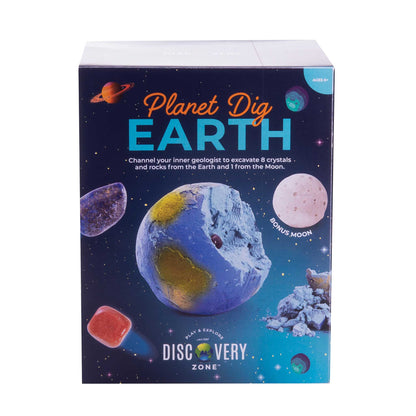 Planet Dig Earth toy set packaging with space-themed design