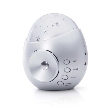 White night light with star pattern on a white background