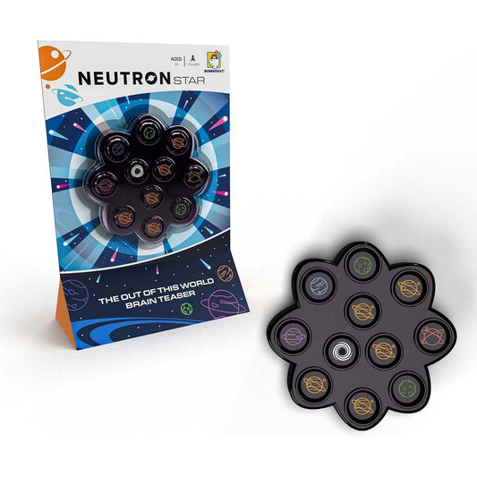 Neutron Star brain teaser puzzle with packaging on a white background