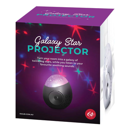Box of a Galaxy Star Projector with purple and black design