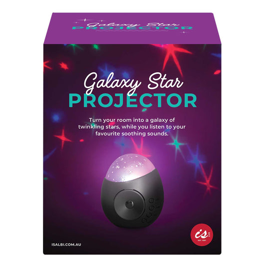 Box of a Galaxy Star Projector with purple and black design