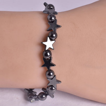 Hematite Beaded Star Bracelet
