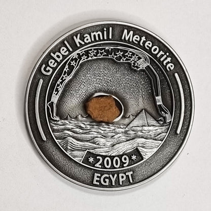 Gebel Kamil Meteorite In Collectors Coin (Egypt < 5000 Years Old)