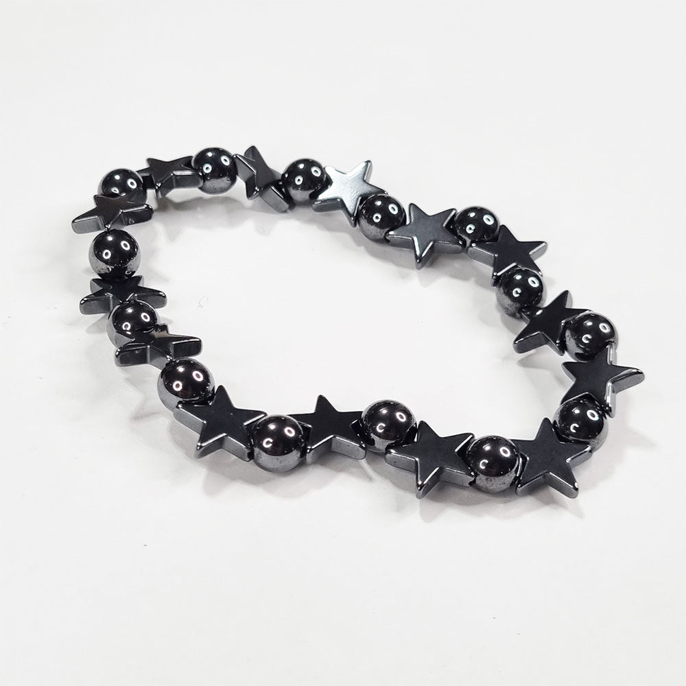 Hematite Beaded Star Bracelet