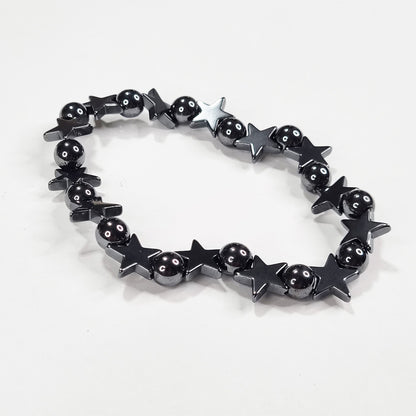 Hematite Beaded Star Bracelet