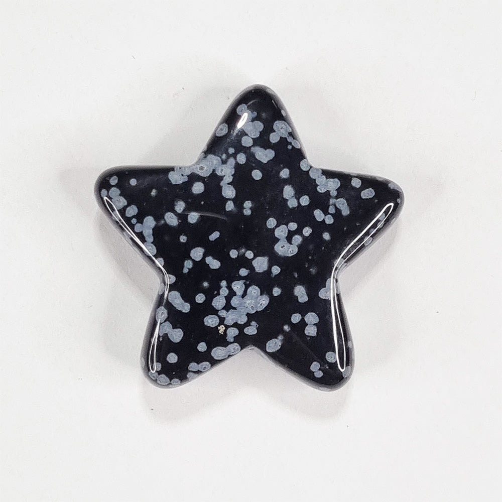 Snowflake Obsidian Polished Star Carving 17g