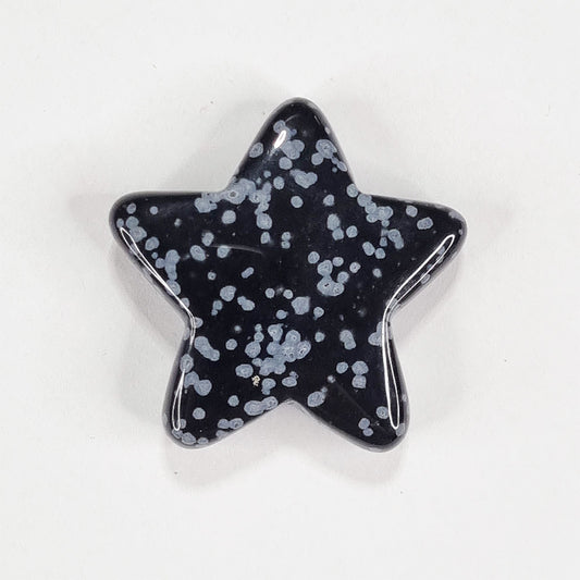 Snowflake Obsidian Polished Star Carving 17g