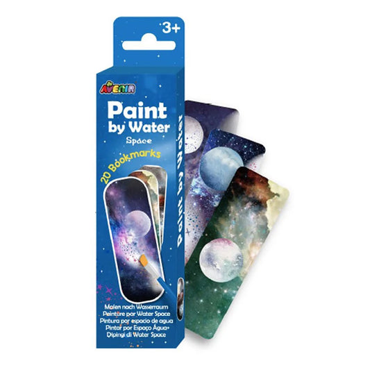 Avento Paint by Water Space art set packaging with two cards showing space-themed designs.