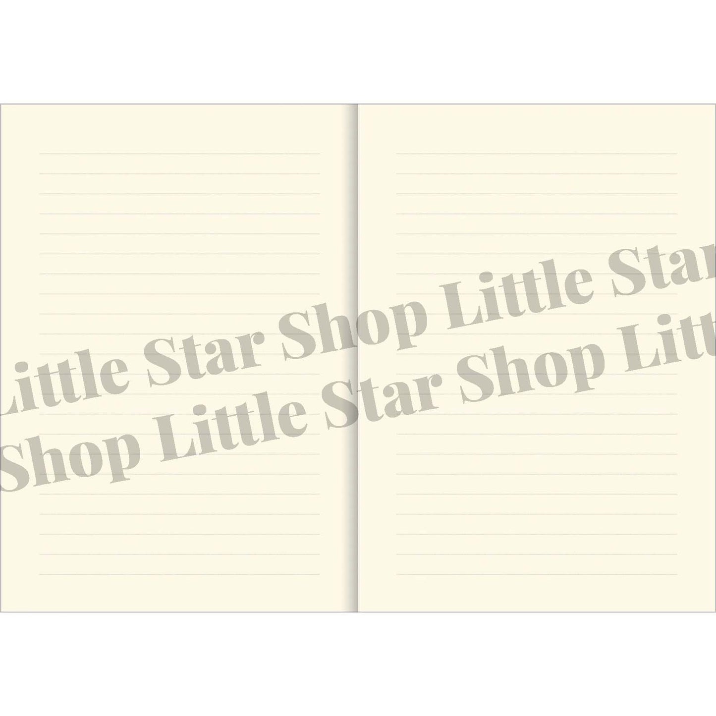 Two identical beige cards with 'Little Star Shop' text on a white background