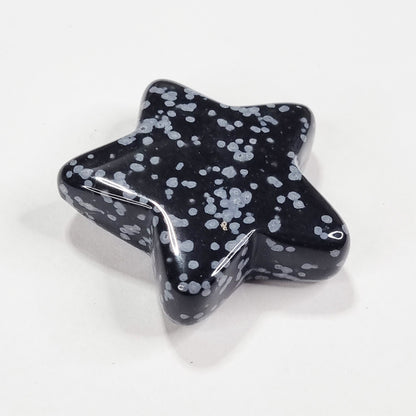 Snowflake Obsidian Polished Star Carving 17g