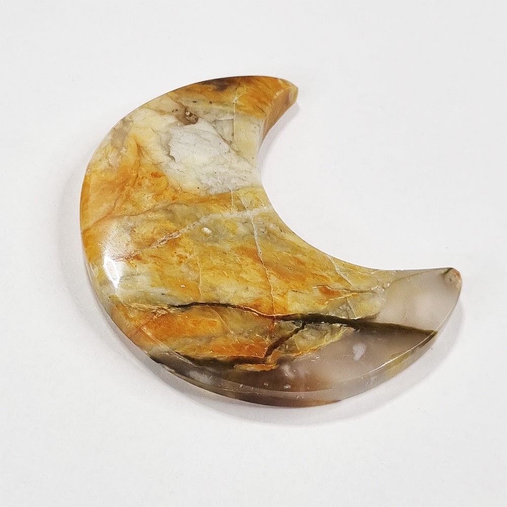 Daud Jasper Polished Moon Carving (5.5cm)