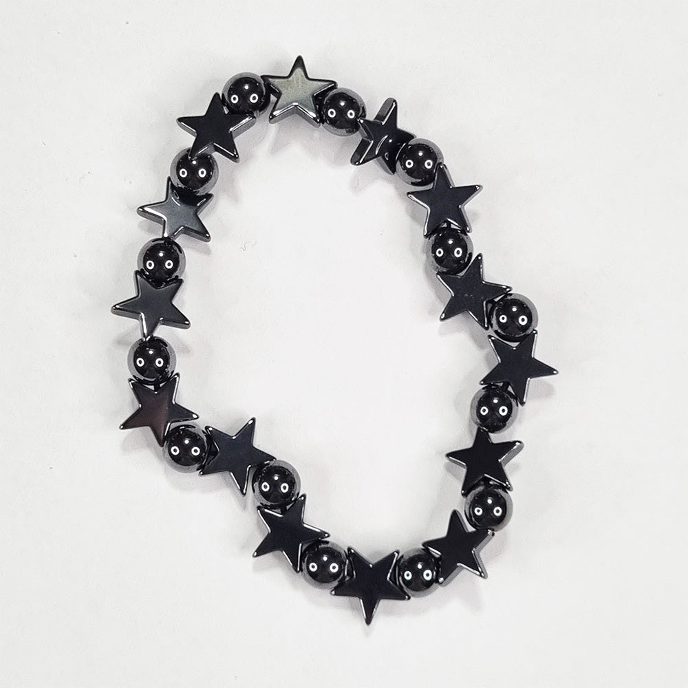 Hematite Beaded Star Bracelet