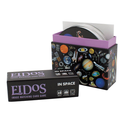 EIDOS 'In Space' card game packaging on a white background