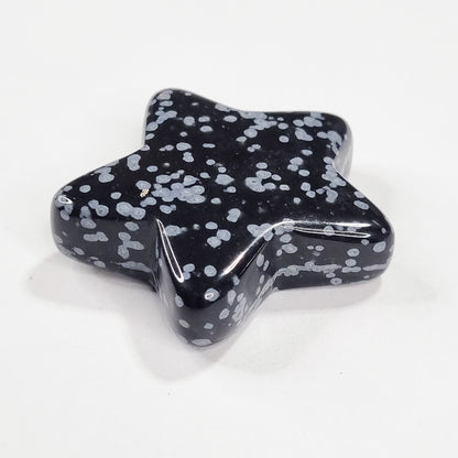 Snowflake Obsidian Polished Star Carving 17g