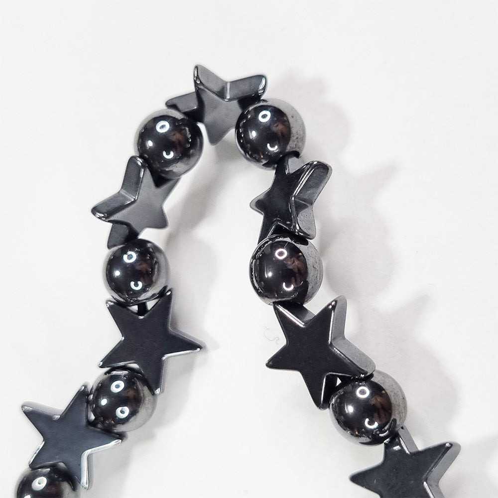 Hematite Beaded Star Bracelet