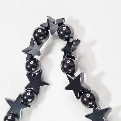 Hematite Beaded Star Bracelet