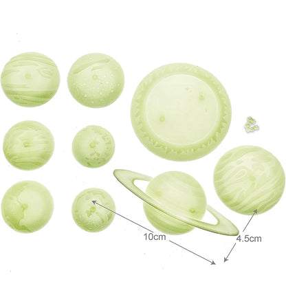 Set of green silicone sanding discs with measurements on a white background