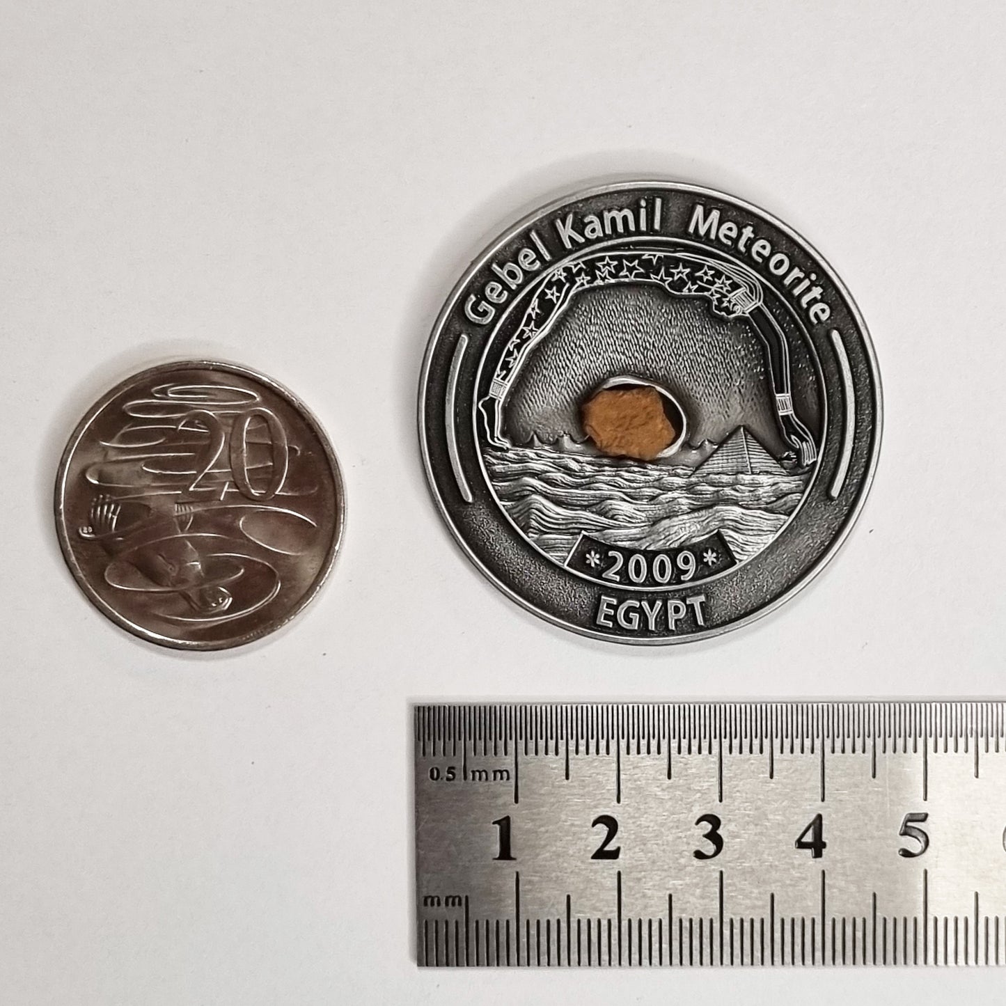 Gebel Kamil Meteorite In Collectors Coin (Egypt < 5000 Years Old)