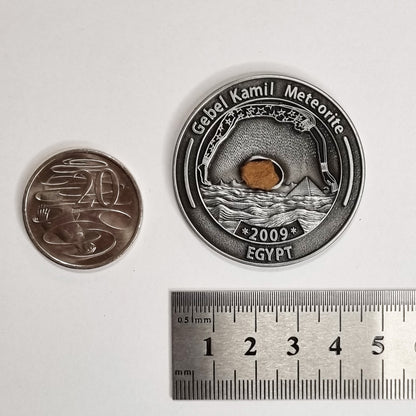 Gebel Kamil Meteorite In Collectors Coin (Egypt < 5000 Years Old)