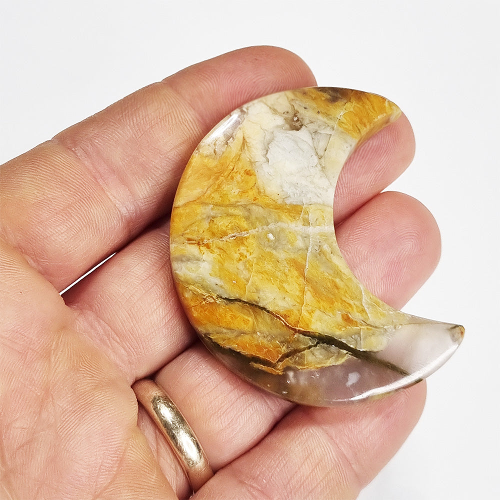 Daud Jasper Polished Moon Carving (5.5cm)