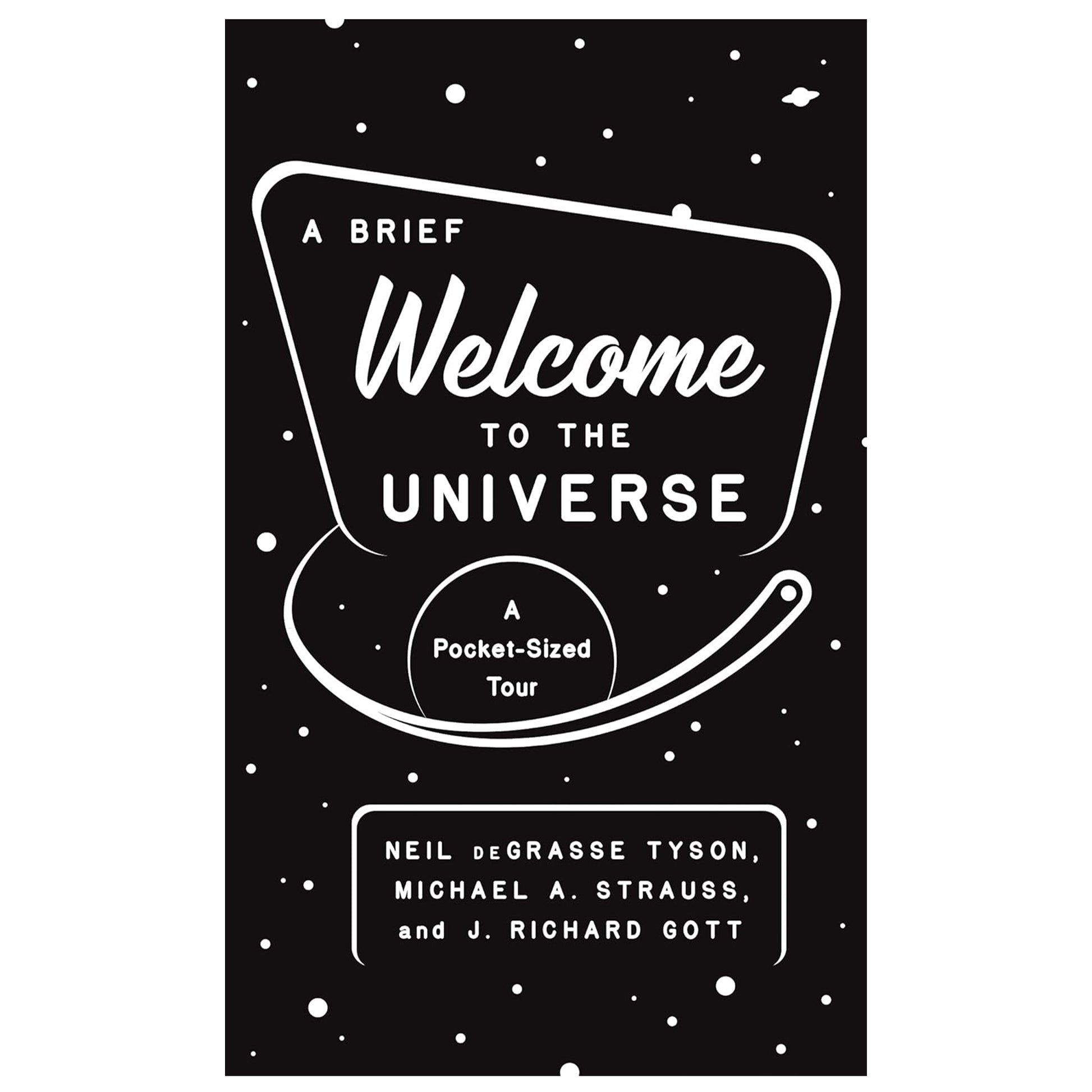 Book cover of 'A Brief Welcome to the Universe' with a space-themed design.