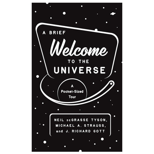 Book cover of 'A Brief Welcome to the Universe' with a space-themed design.