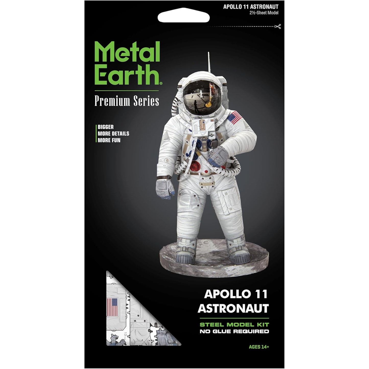 Metal Earth Apollo 11 Astronaut model kit packaging on a white background