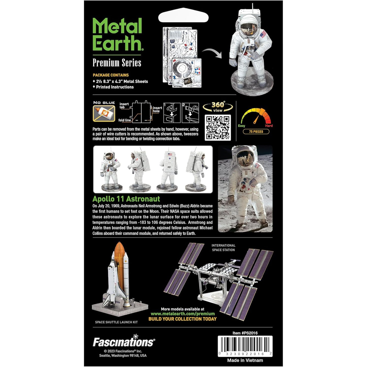 Apollo 11 Astronaut- 3D Metal Model Kit