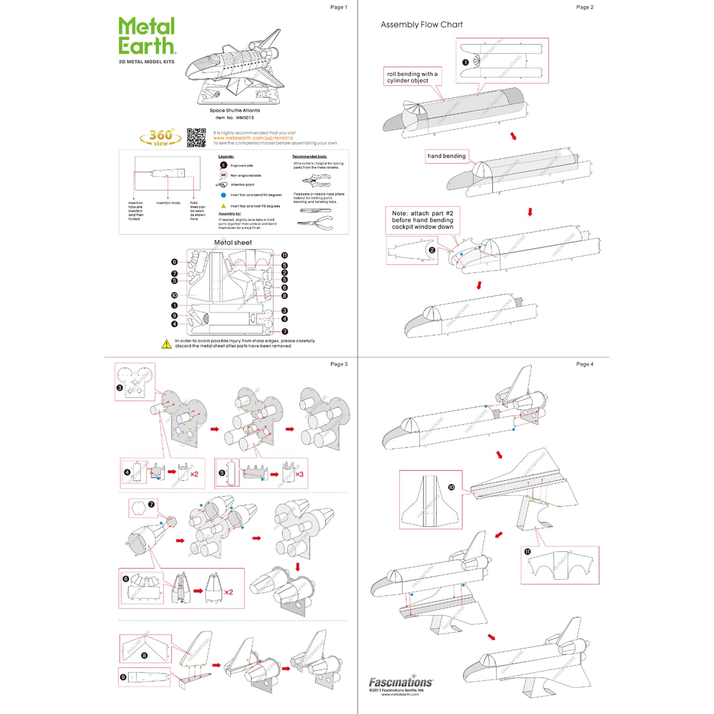 Atlantis- 3D Metal Model Kit (Silver)