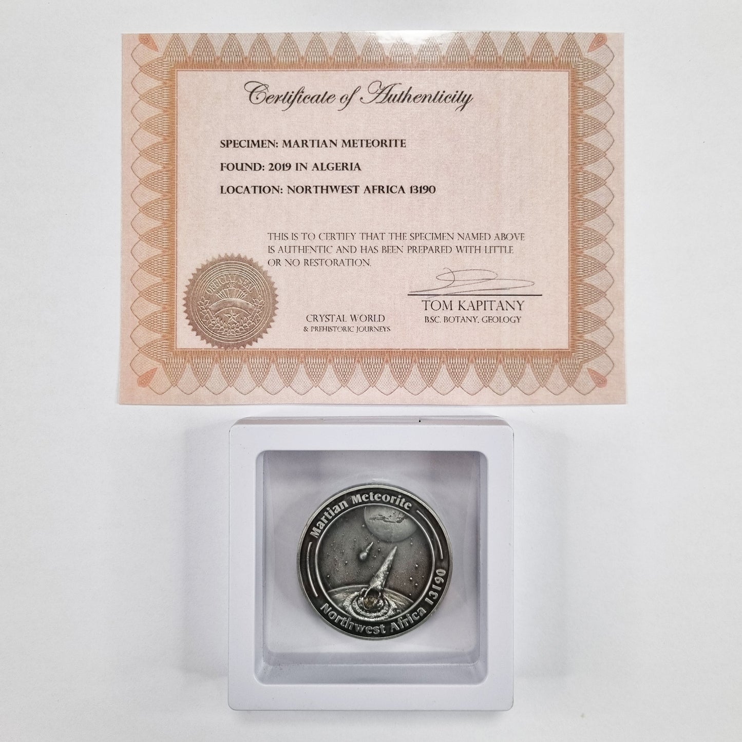 Martian Meteorite In Collectors Coin