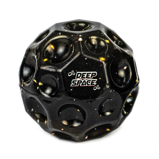 Black geometric ball with 'Deep Space' branding on a white background
