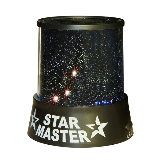 Star Master projector displaying a starry night sky on a white background