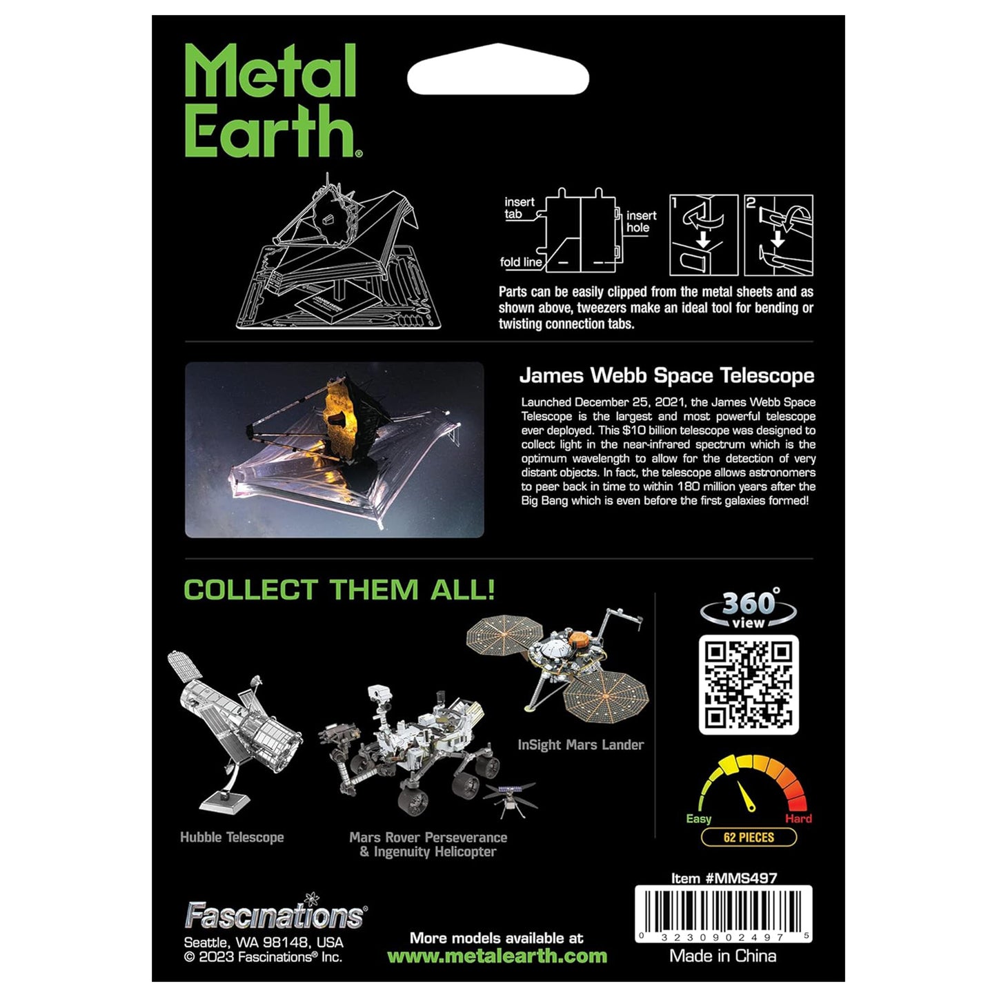 James Webb Space Telescope- 3D Metal Model Kit