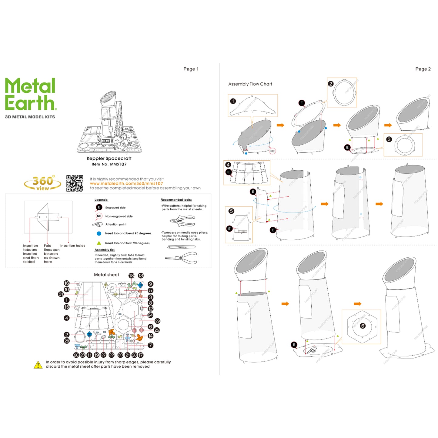Kepler Spacecraft- 3D Metal Model Kit