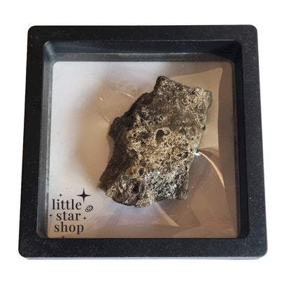 Mineral specimen in a black display box with 'little star shop' branding.