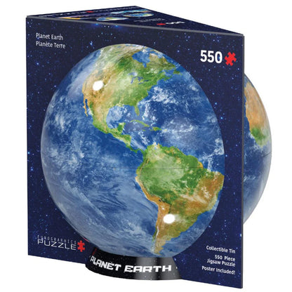 Globes with 'Planet Earth' text on a white background