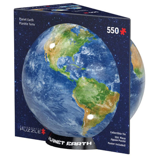 Globes with 'Planet Earth' text on a white background