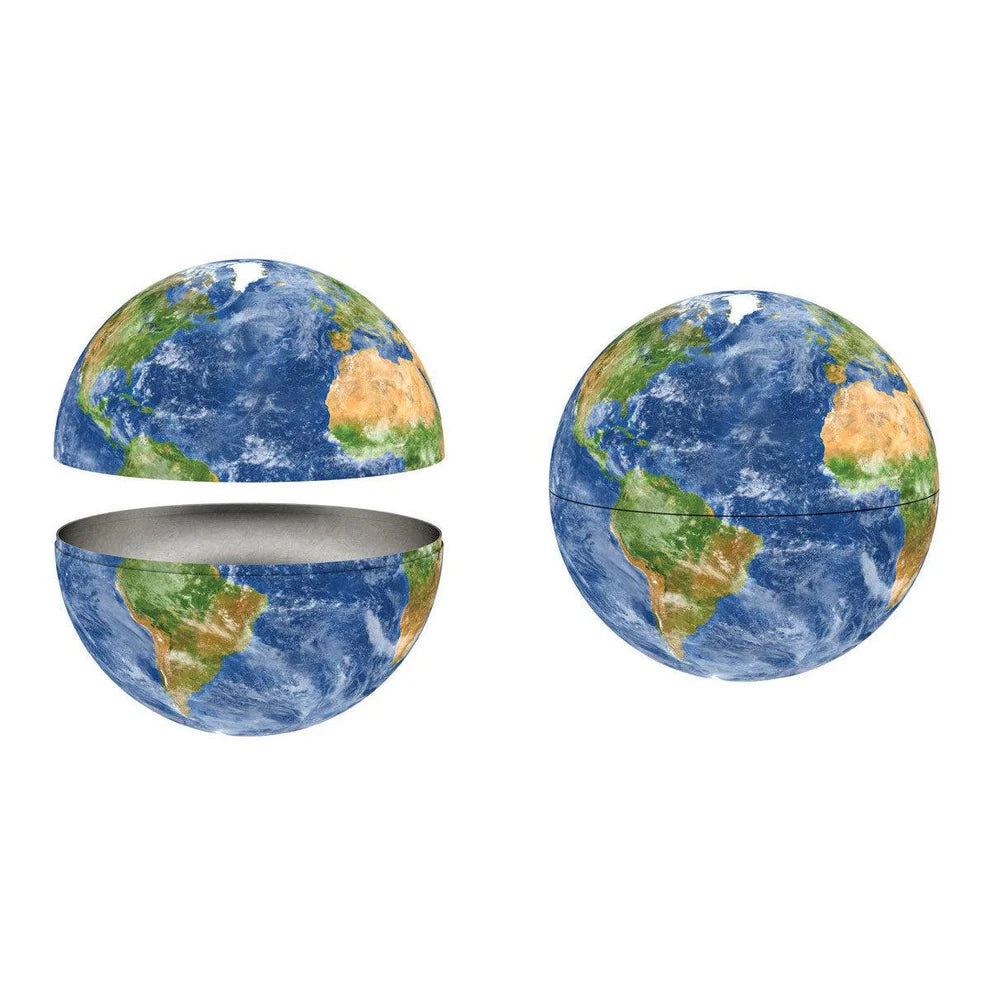 Three-dimensional model of a globe with a cutaway section on a white background