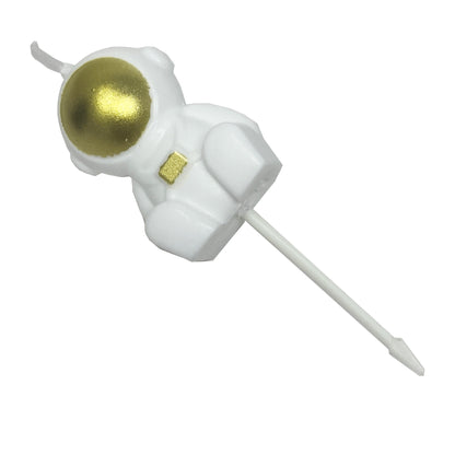 Gold Astronaut Birthday Candle