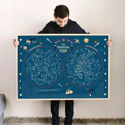 Skymap Poster With 640 Glow In The Dark Stickers