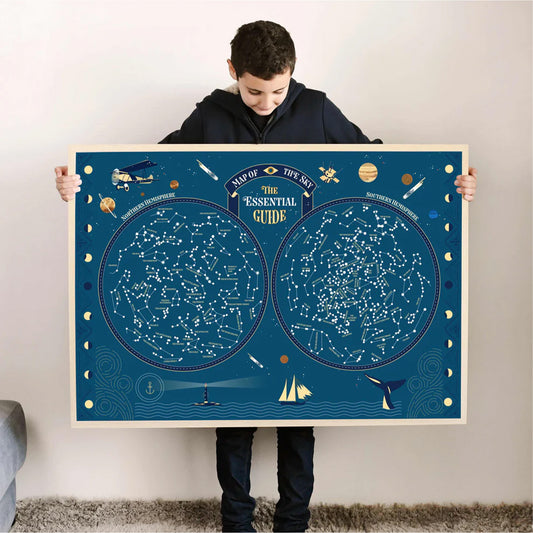 Skymap Poster With 640 Glow In The Dark Stickers