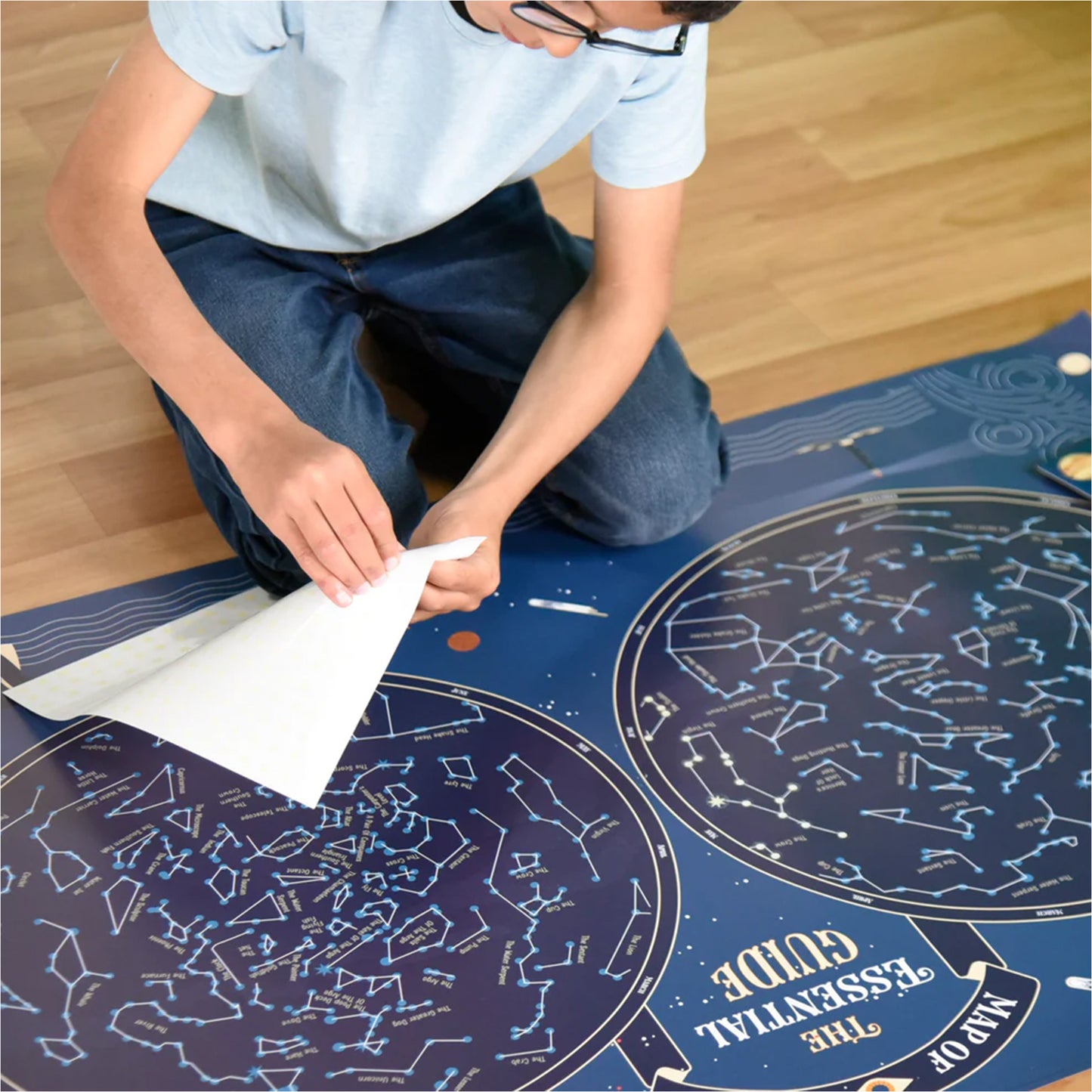 Skymap Poster With 640 Glow In The Dark Stickers